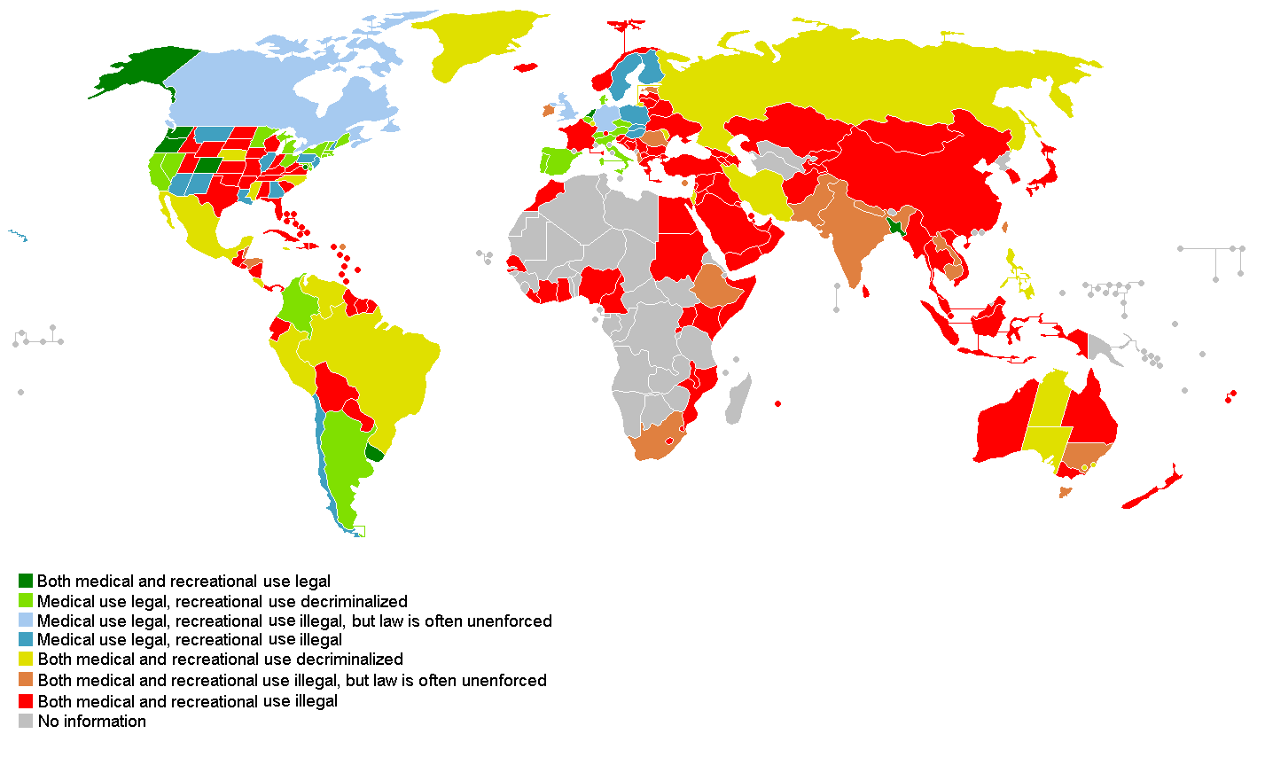 cannabis world map law
